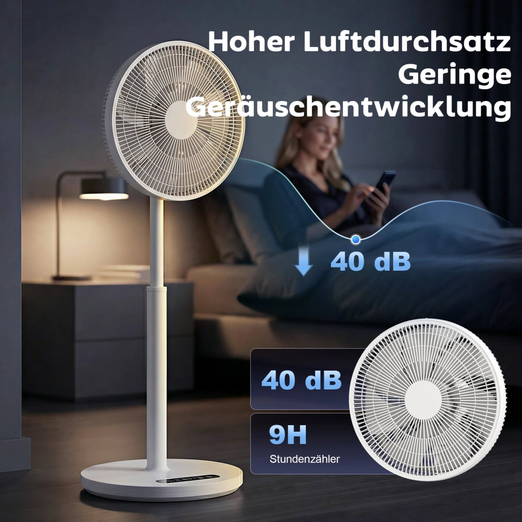 Ventilatore da terra con telecomando e 12 velocit¨¤ ¨C zephmum ¨C Bianco altezza regolabile
