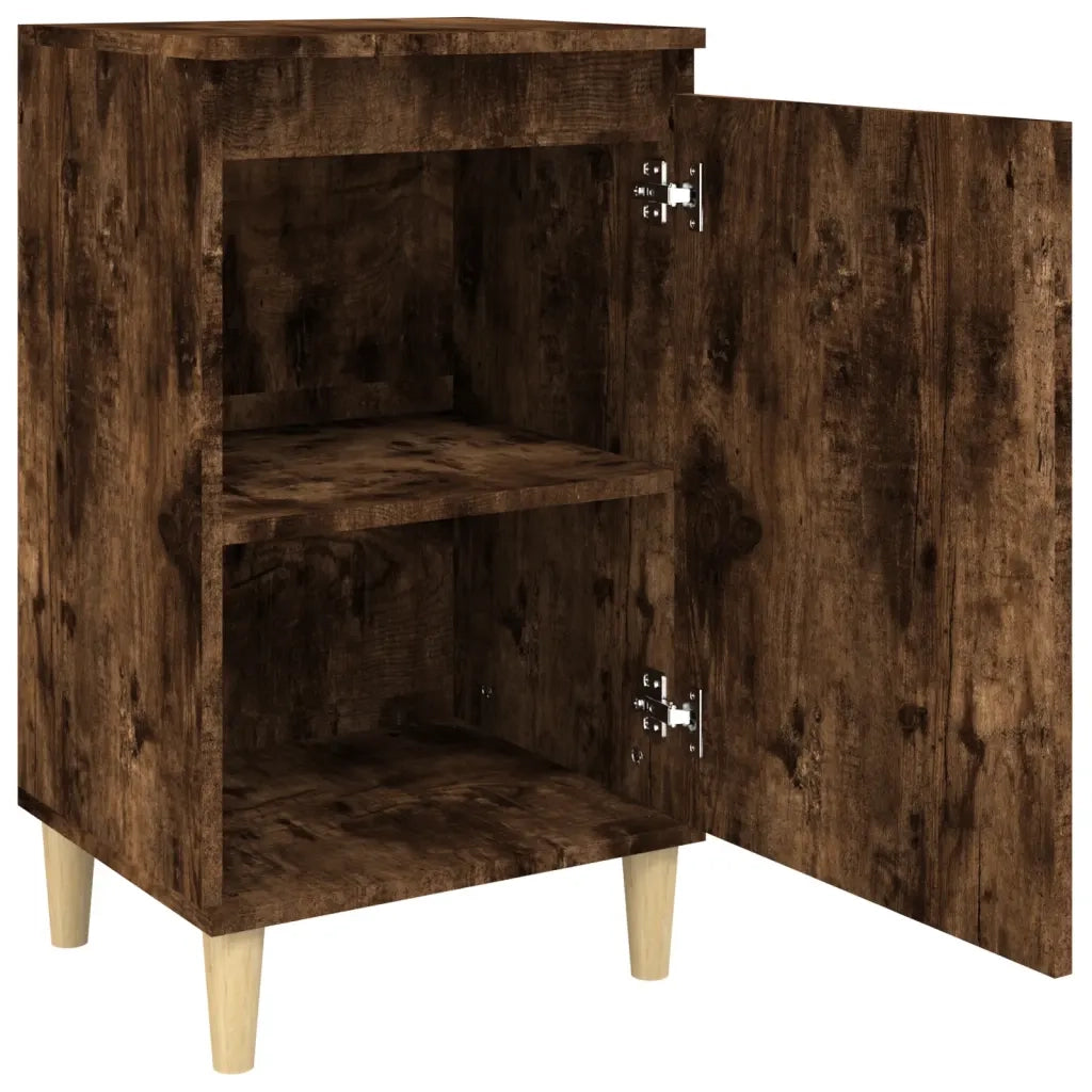 Comodini 2 pz-Set di 2 Tavolino da notte Rovere Fumo 40x35x70 cm in Legno Multistrato 400190