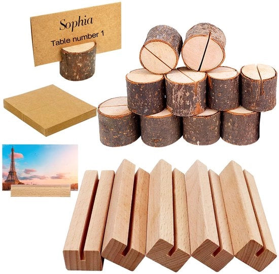 Houder di menu per 15 carte in legno, support per menu, support per foto, stand per carte in legno, support per menu per eventi, support per carte per matrimoni e feste.