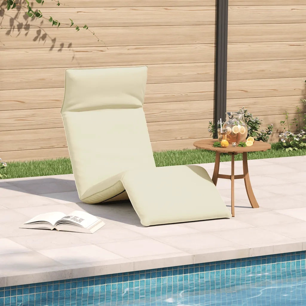 vidaXL Lettino Pieghevole Crema 175x54x8,5 cm in Tessuto Oxford