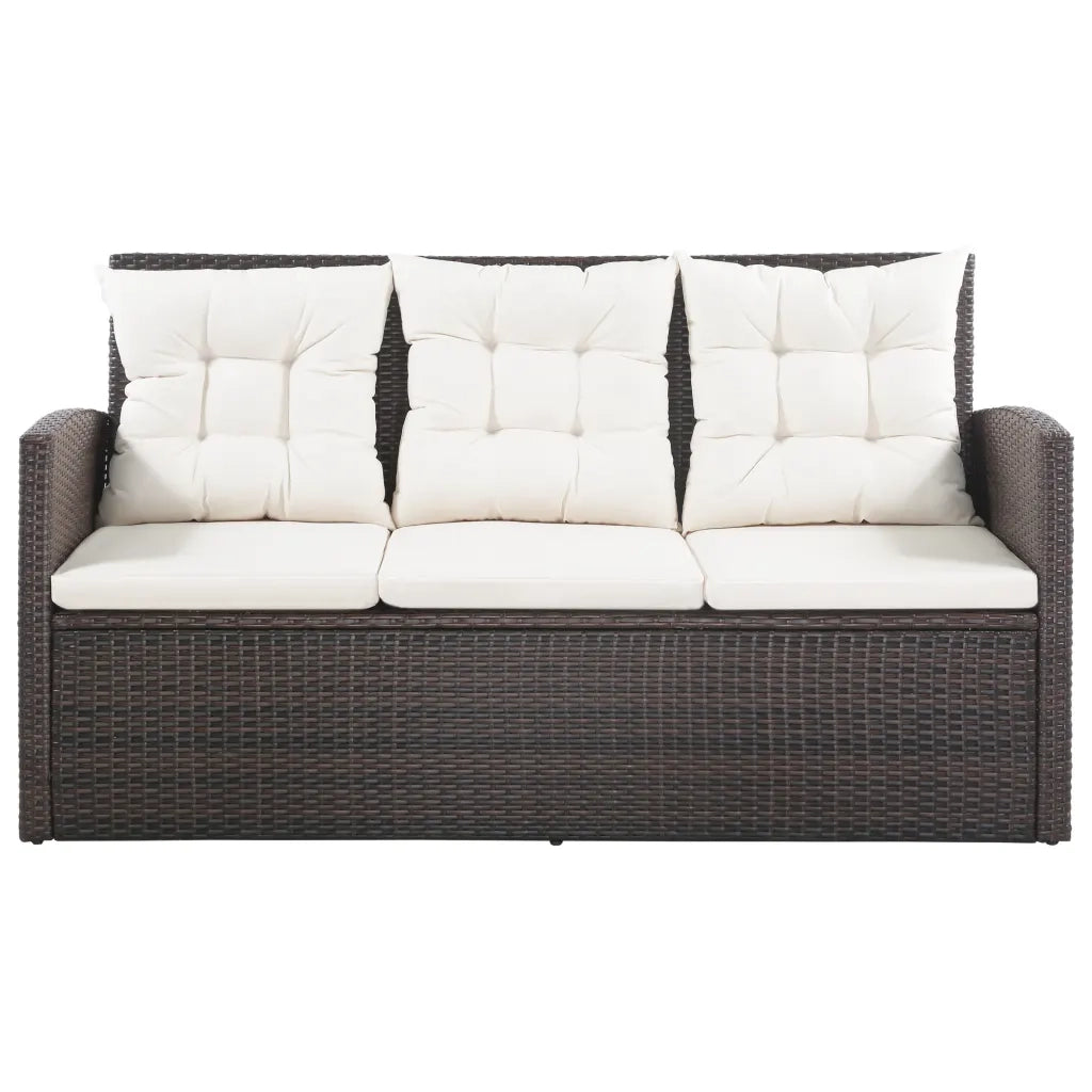Set Divani da Giardino 5 pz con Cuscini in Polyrattan Marrone cod mxl 35210