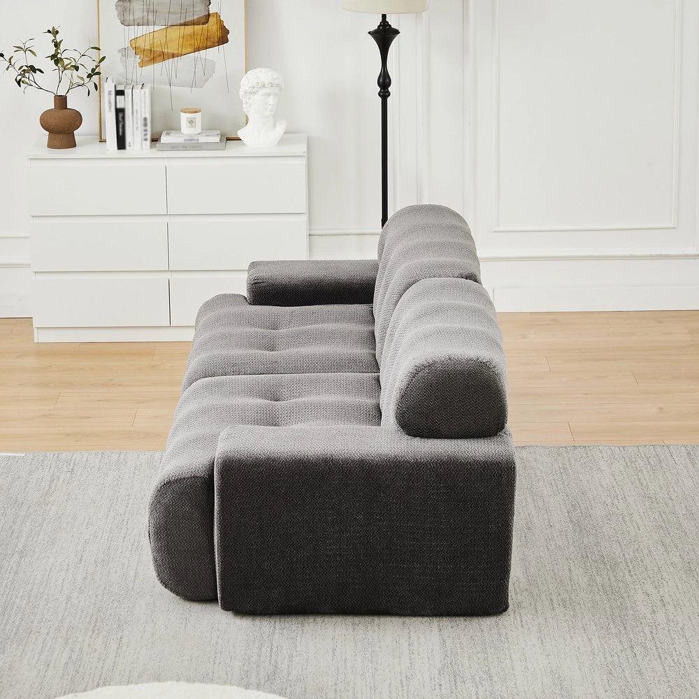 Divano 2 Posti Cloud con Braccioli Larghi e Bottoni ¨C Xylo ¨C Grigio