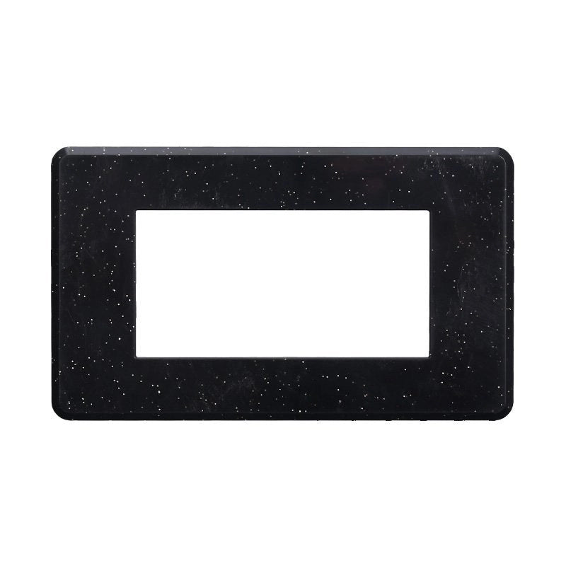 Placca Slim Sottile 4P Serie Moon Colore Nero Brillante Lucido Compatibile Con Bticino Axolute Air