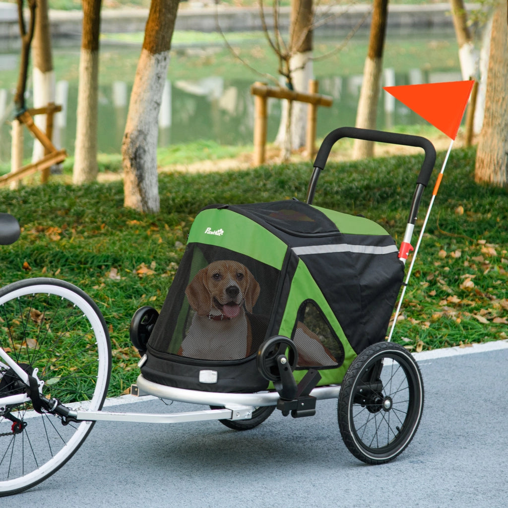 Carrello per cani 2 in 1 ¨C zephmum ¨C Verde 150x68x95 cm