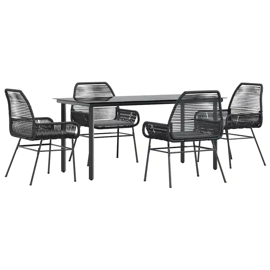 Set da Pranzo da Giardino con Cuscini 5 pz Polyrattan Vetro 3334565