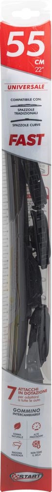 "Spazzola tergicristallo singola Fast 55 cm - 22"", per spazzole tradizionali e curve"