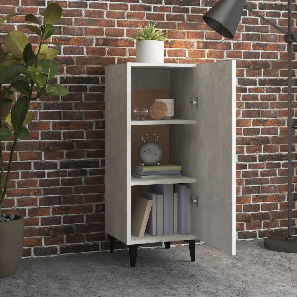 Credenza Grigio Cemento 34,5x34x90 cm in Legno Multistrato cod mxl 26391