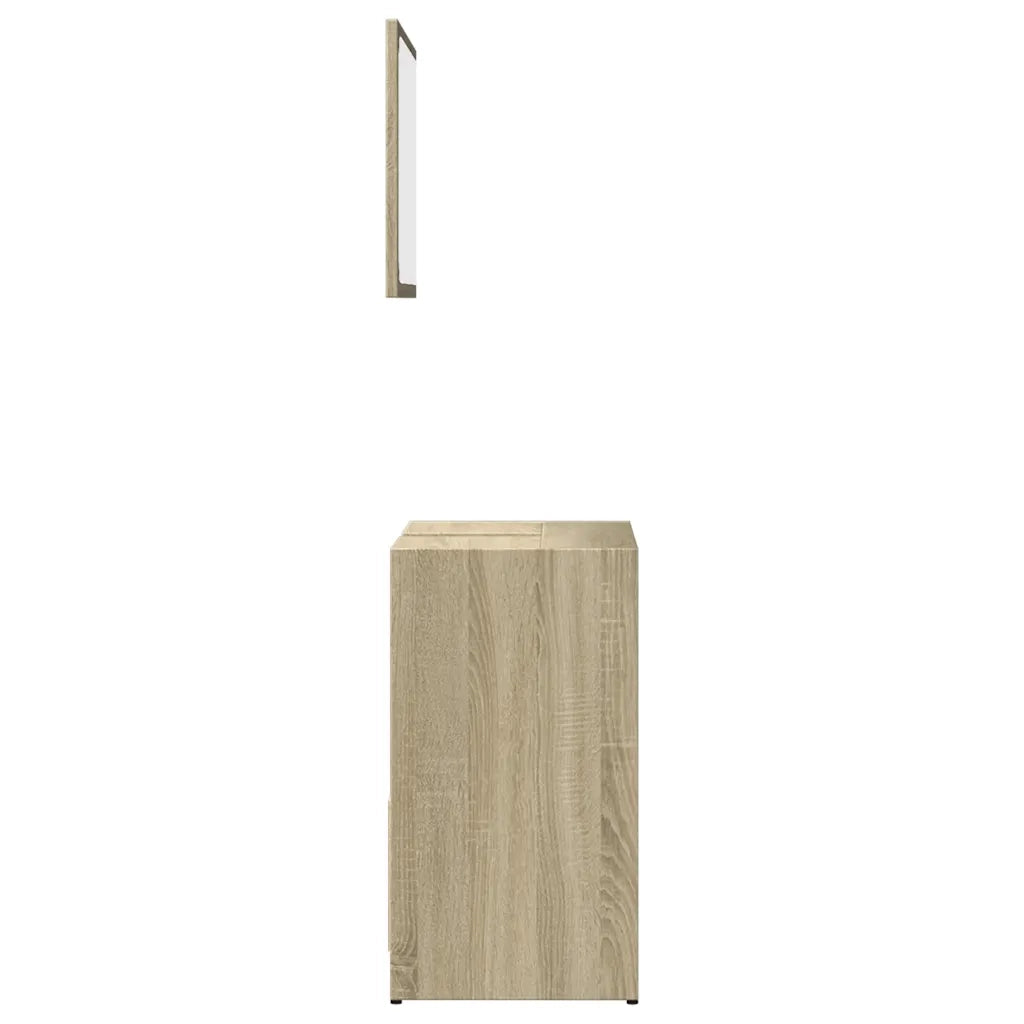 Set Mobili da Bagno 2 pz Rovere Sonoma in Legno Multistrato