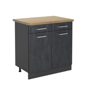 Mobiletto base per cucina R-Line Calce nera/Antracite 80 cm PL Rovere Vicco
