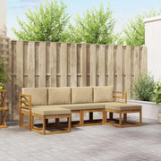 Set di divani da esterno con cuscino 6 pcs Naturale e Beige 3366766