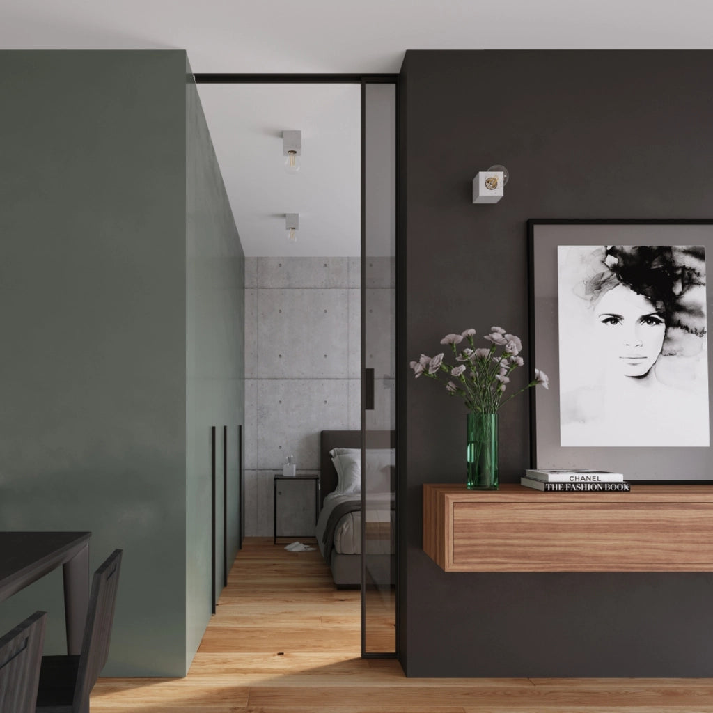 Lampada da tavolo loft cubo cemento DORMA PureLume E27