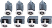 Set di Ruote per Doccia 8 pezzi - Materiale Kunststof/RVS - Per vetro da 5/6 mm - Ruote singole/doppie - Meccanismo di scorrimento - Resistente all'ossidazione - Ruote per doccia