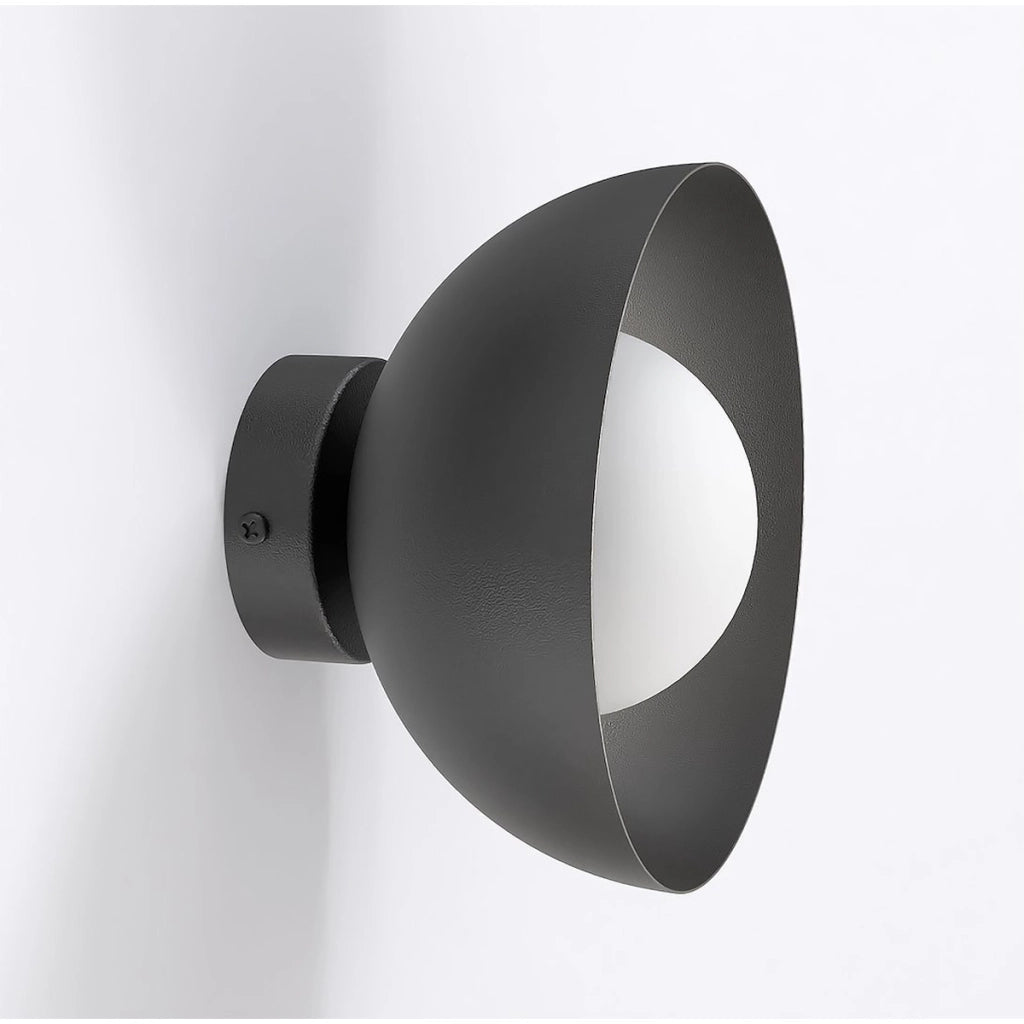 Lampada da parete Bibi in acciaio nero e vetro
