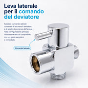 Valvola Deviatrice 3 Vie Doccia Ottone Cromato 1/2" 3/4" 79353