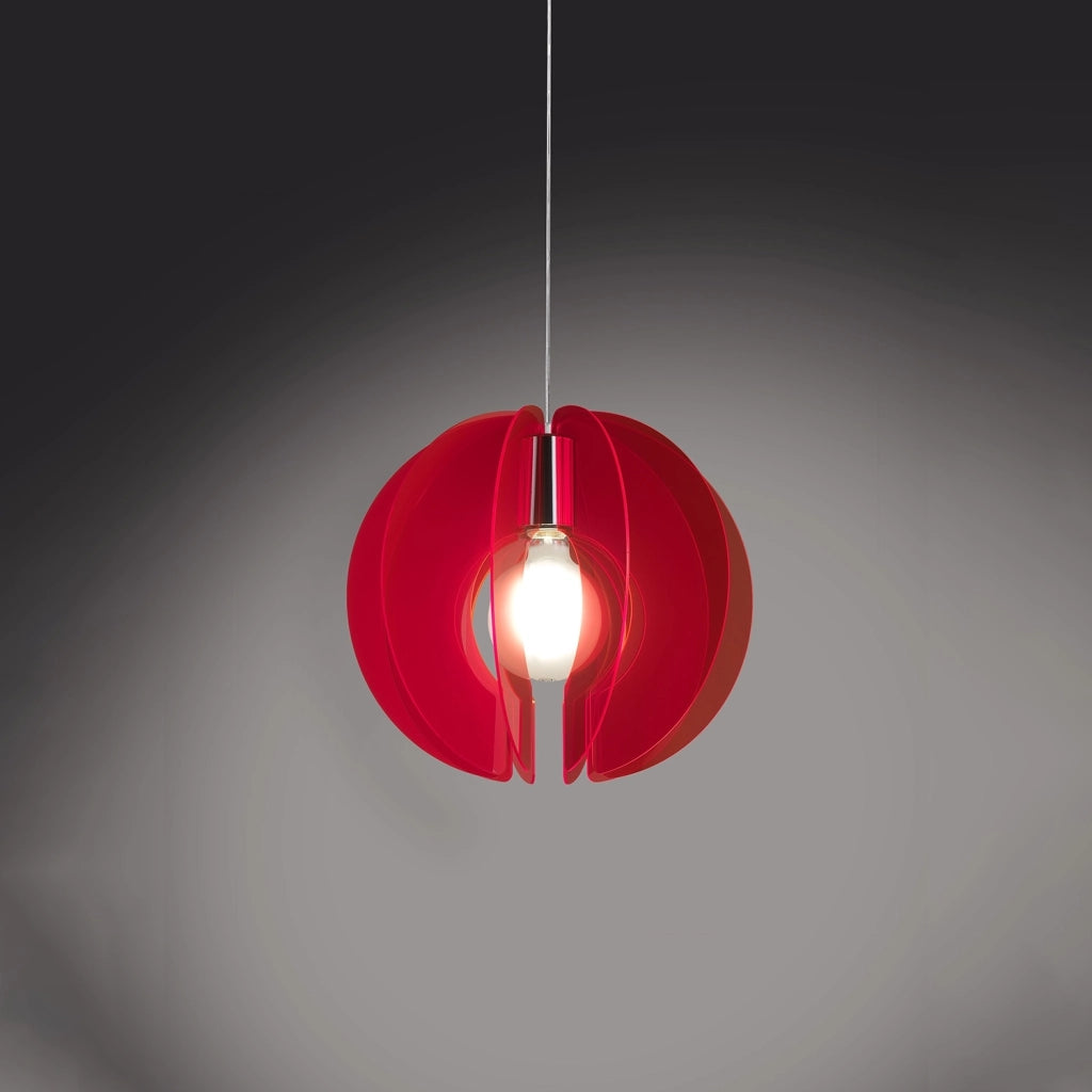 Sospensione Moderna Space Collection Polilux ® Rosso Fluorescente 1 Luce E27