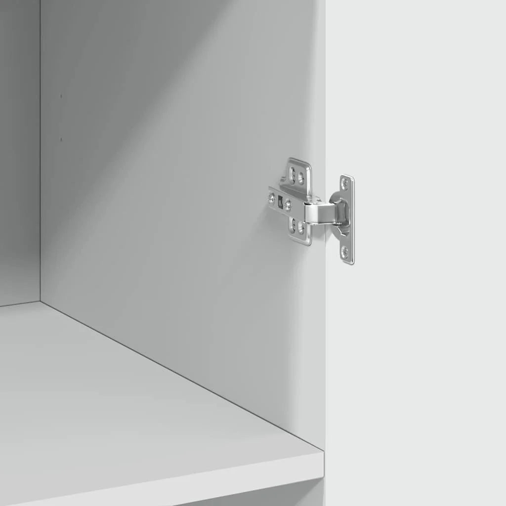 Mobile contenitore alto 70 x 42,5 x 225 cm con 8 scomparti design moderno in legno composito bianco 02_0055580
