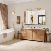 Specchio da bagno senza cornice, reversibile in orizzontale e verticale, vetro argento 5 mm
