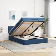 Pouf Letto con Materasso e LED Blu 140x190 cm