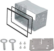 Chassis radio universale per auto 2 x sedili Din - 1 telaio in acciaio + 2 piastre di montaggio + 2 x maniglie di cavo + 4 x viti universali per auto