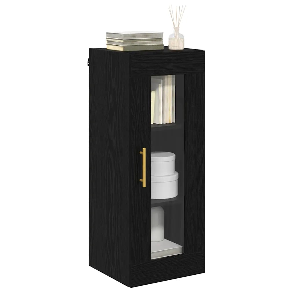 Pensile | Mobile a Parete Rovere Nero 34,5 x 34 x 90 cm