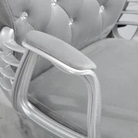 Sedia da Ufficio in Stile contemporaneo con Altezza Regolabile e Ruote Girevoli, 60x61x95105 cm, Grigia