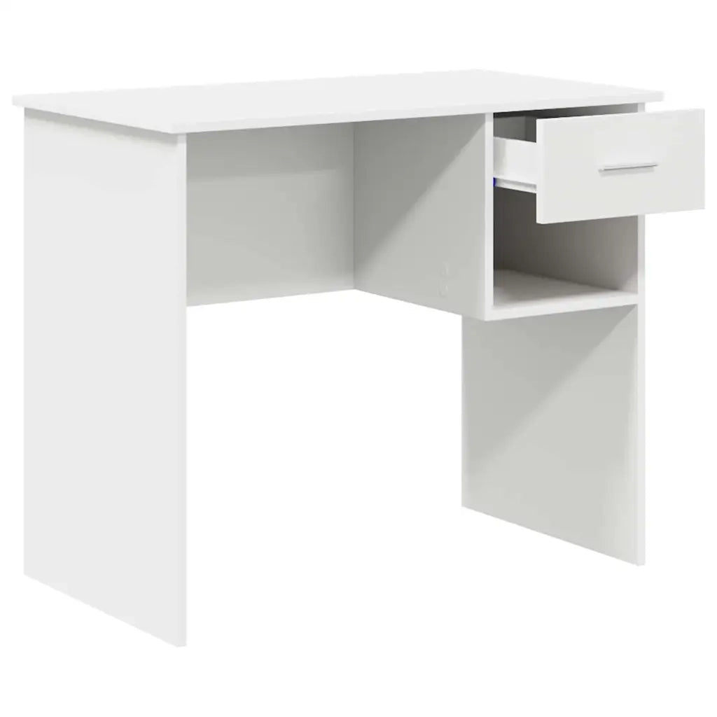 Scrivania | Tavolo da Ufficio con cassetto Bianco 90 x 49 x 75 cm Legno multistrato