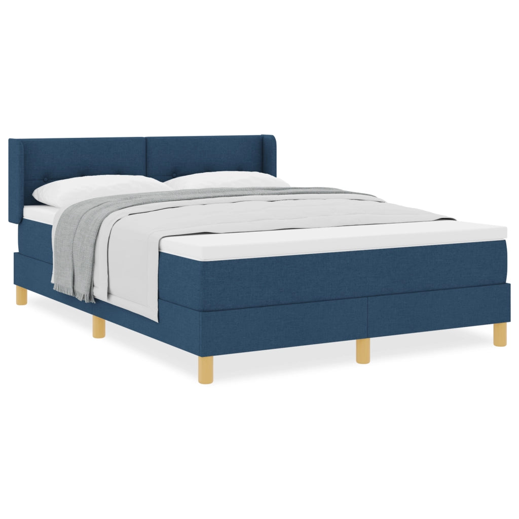 Letto con Box Spring e Materasso Blu 140x200 cm Tessuto