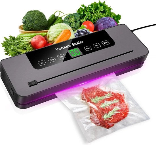 Vacuum Sealer per Alimenti con Taglia Integrata - 10 Sacchi di Veloce Svuotamento.