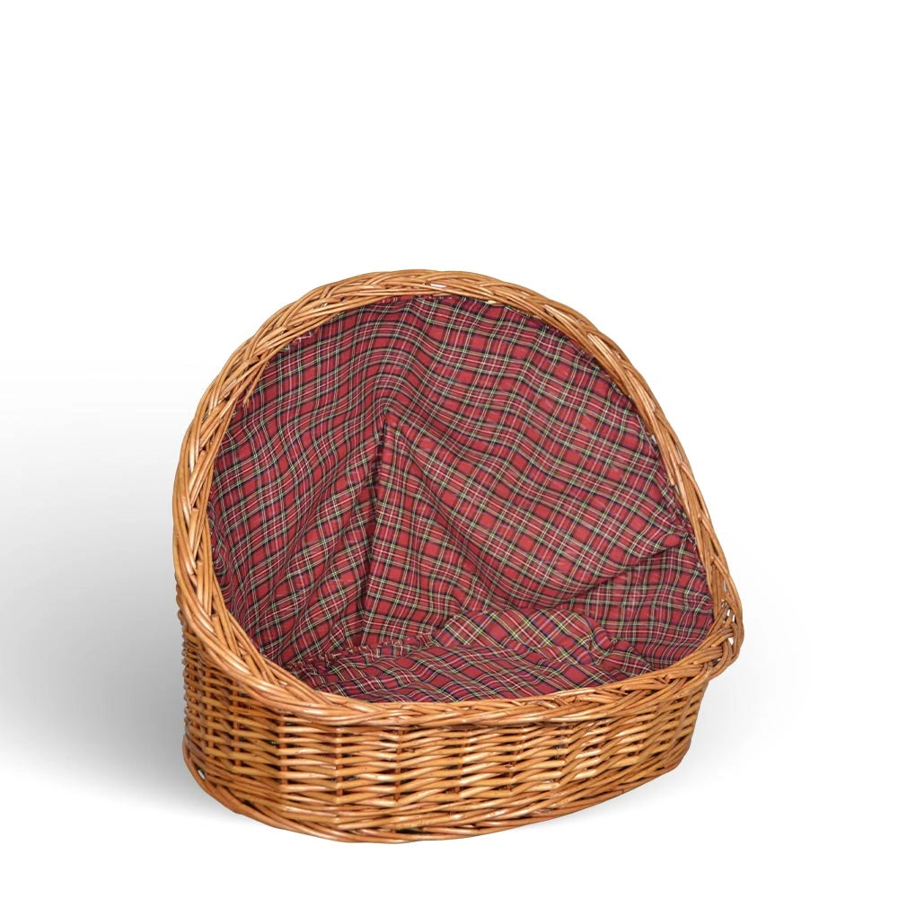 Cuccia lettiera in vimini con cuscino cesta lettino per animali 46x34x36 small