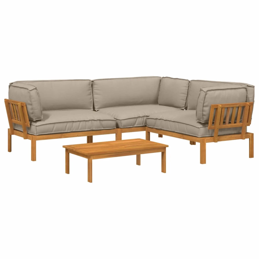 Set di divani con cuscino 4 pcs Talpa Legno di Acacia Massello 3418539