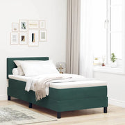 Letto a molle con materasso Verde Scuro 100 x 200 cm Velluto 3339155