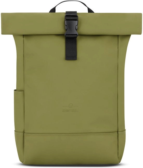 Borsa da Spalla Donna Verde - Harvey Medio - Rolltop con Tasca per Laptop per Università Città del Commercio - 15L - Trattamento PU Opaco - Impermeabile