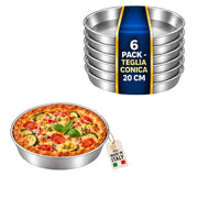 Akitaink 6 Pezzi Tortiera Conica Pastiera Alluminio 20 cm h 4 cm