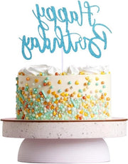 Decorazione di compleanno a forma di torta con glitter manufatti a mano in blu per festa di compleanno - Accessori festivi