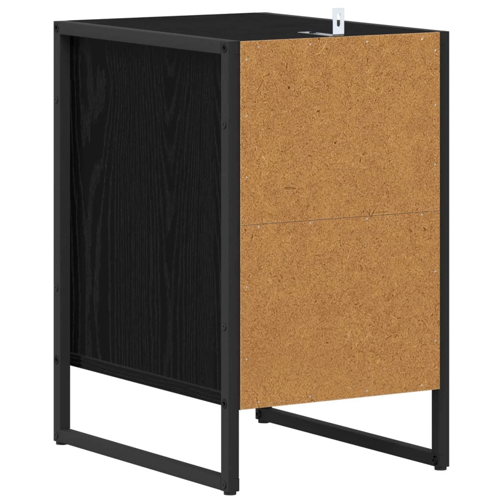 Comodino Rovere Nero 39,5 x 30 x 50 cm Legno multistrato 886654