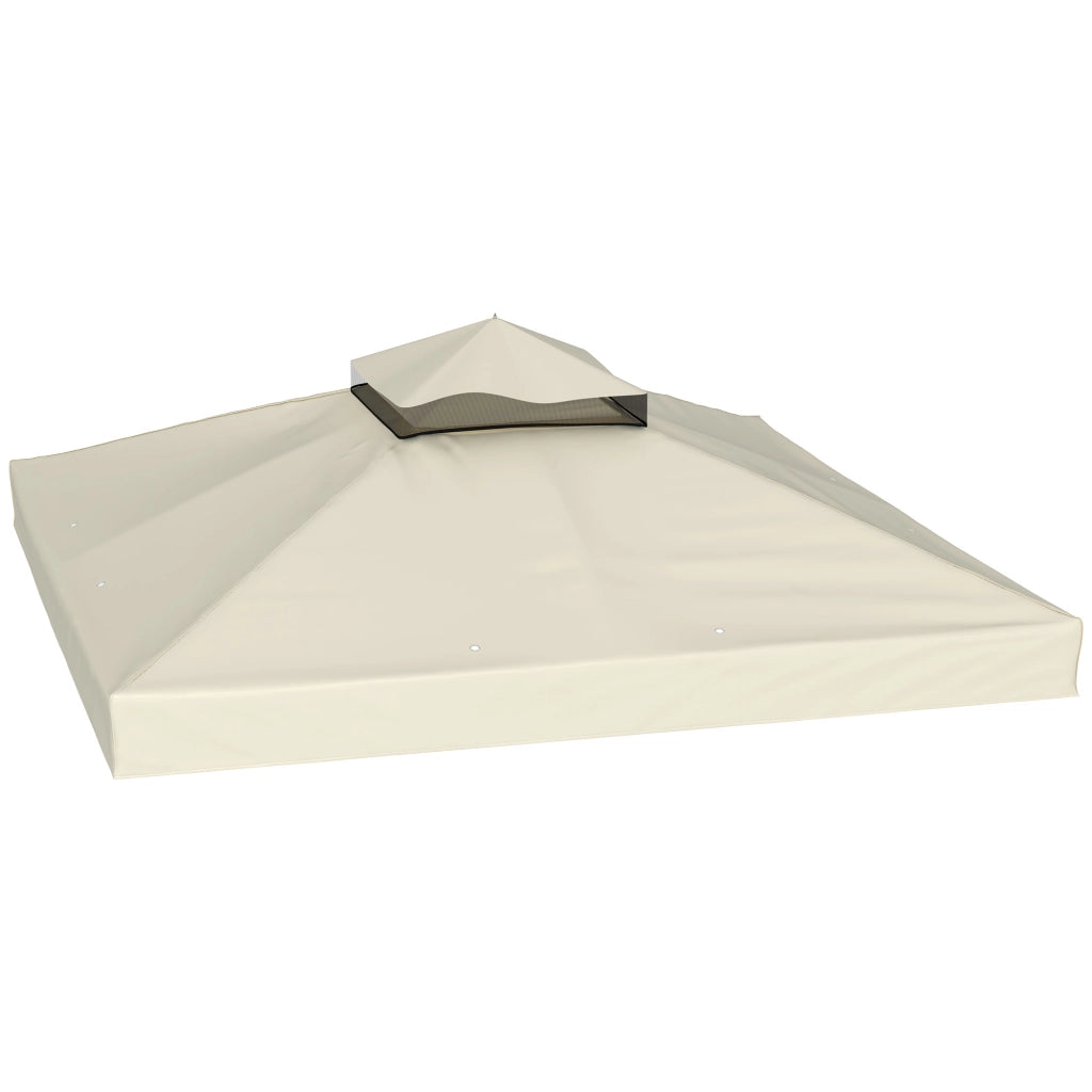 Telo di ricambio per gazebo 3x3 m, doppio tetto in Oxford 600D, bianco crema