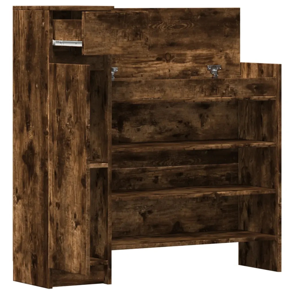 Scarpiera | Mobile per scarpe Rovere Fumo 100,5x28x100 cm in Legno Multistrato
