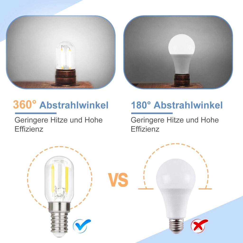 ZMH Lampadine LED Lampadine LED E14 Lampadine vintage T22 2W E14 2 pezzi bianco freddo 6000K