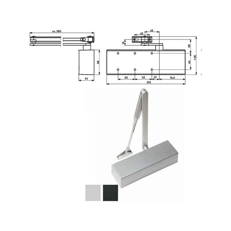 Chiudiporta Aerodinamico Argento Ts 71 Dorma