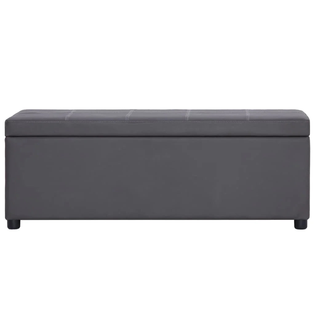 Panca con vano contenitore 116 cm similpelle grigia 02_0010839
