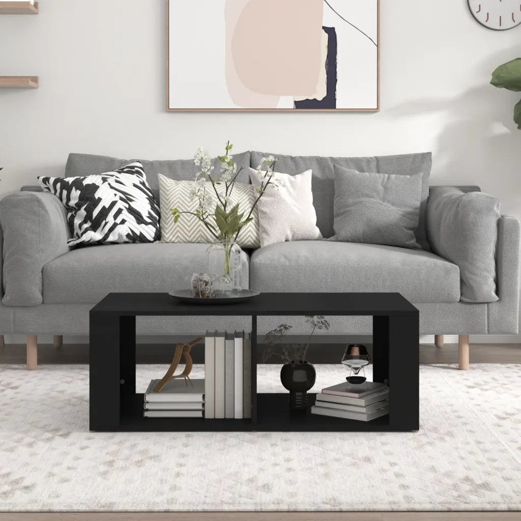 Tavolino da salotto | Tavolino da caff¨¨ | Tavolino da Soggiorno Nero 100x50x36 cm in Legno Multistrato