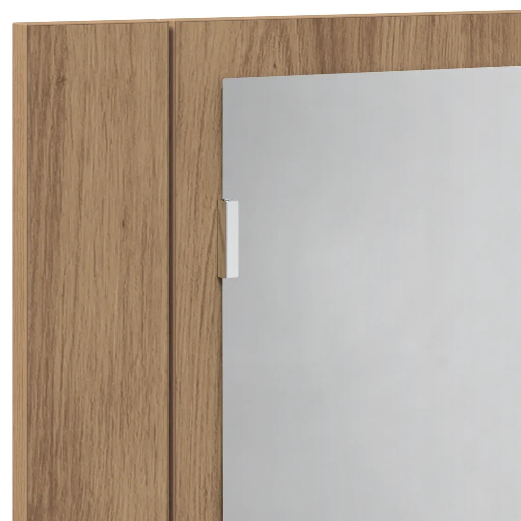 vidaXL Mobile Specchio LED Rovere Artigianale 60x12x45 cm Multistrato