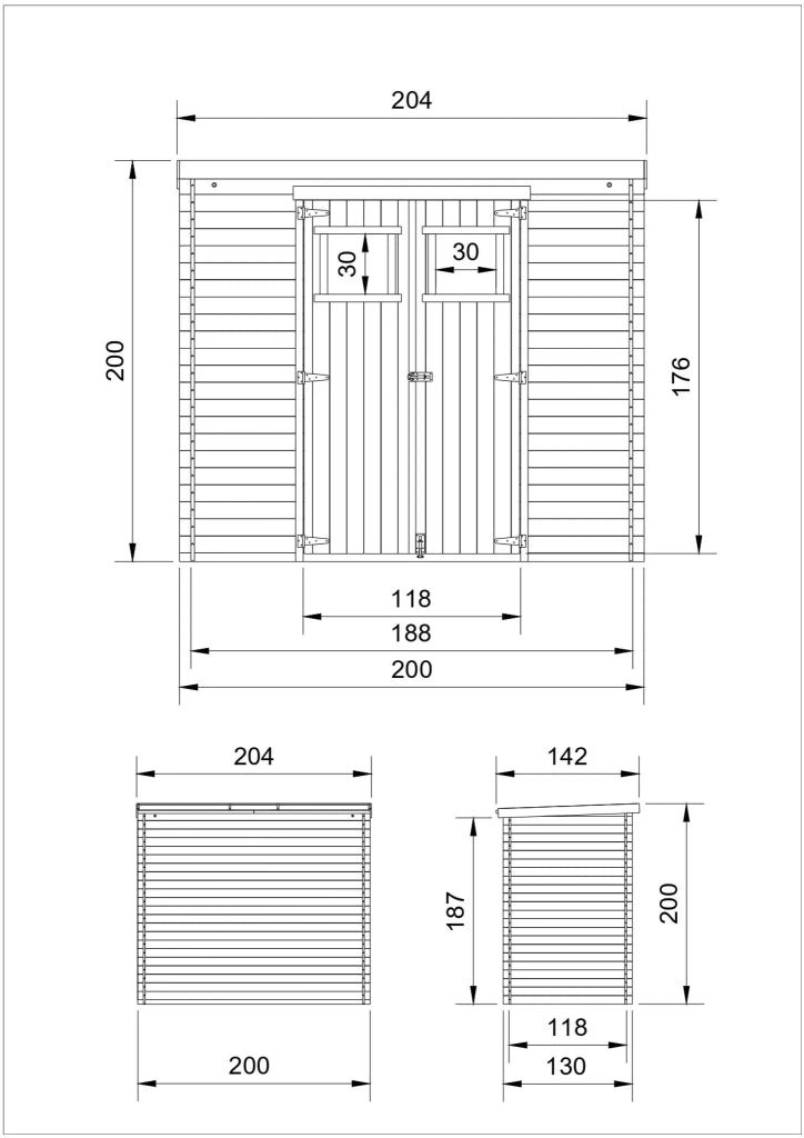 TIMBELA M311 Casetta da Giardino - L204xL142xA200cm/2.22m2