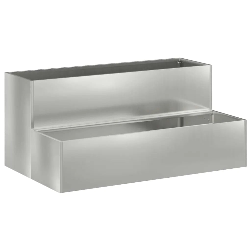 Fioriere | Cassetta per fiori | Vaso da giardino Argento 100 x 60 x 45 cm Acciaio zincato