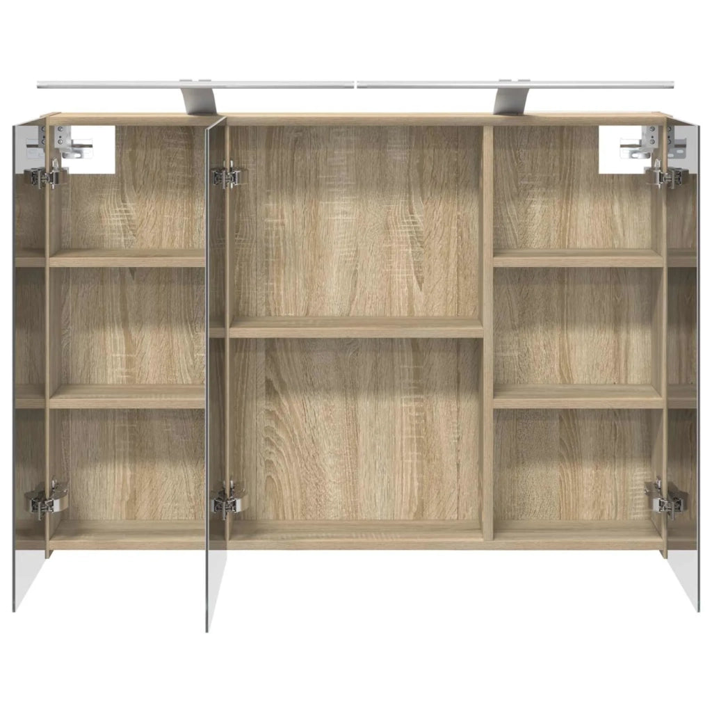 Mobiletto per specchio da bagno con lo scaffale Rovere Sonoma