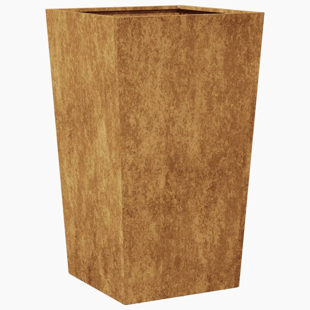 Fioriera rialzata per piante fiori giardino terrazze set da 2 45 x 45 x 75 cm acciaio Corten marrone 02_0038981
