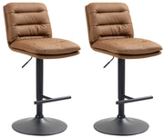 Set di 2 sgabelli da bar Damar in ecopelle nera 5
