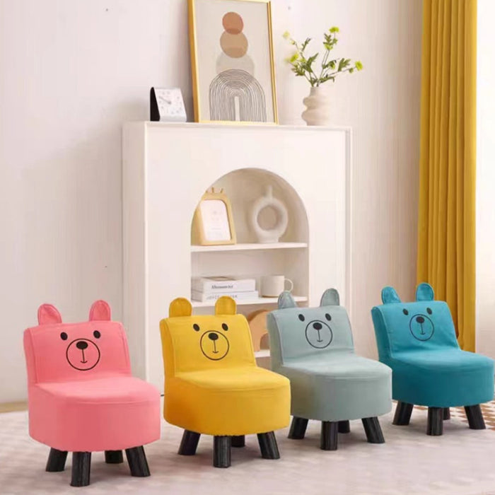 Sedia Poltrona per Bambini 30x30x45 cm Design Orsetto Morbido Rosa