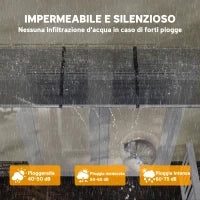 Tettoia per Esterni Curva con Viti e Bulloni Inclusi, in Policarbonato, PP e Alluminio, 122x89x24 cm