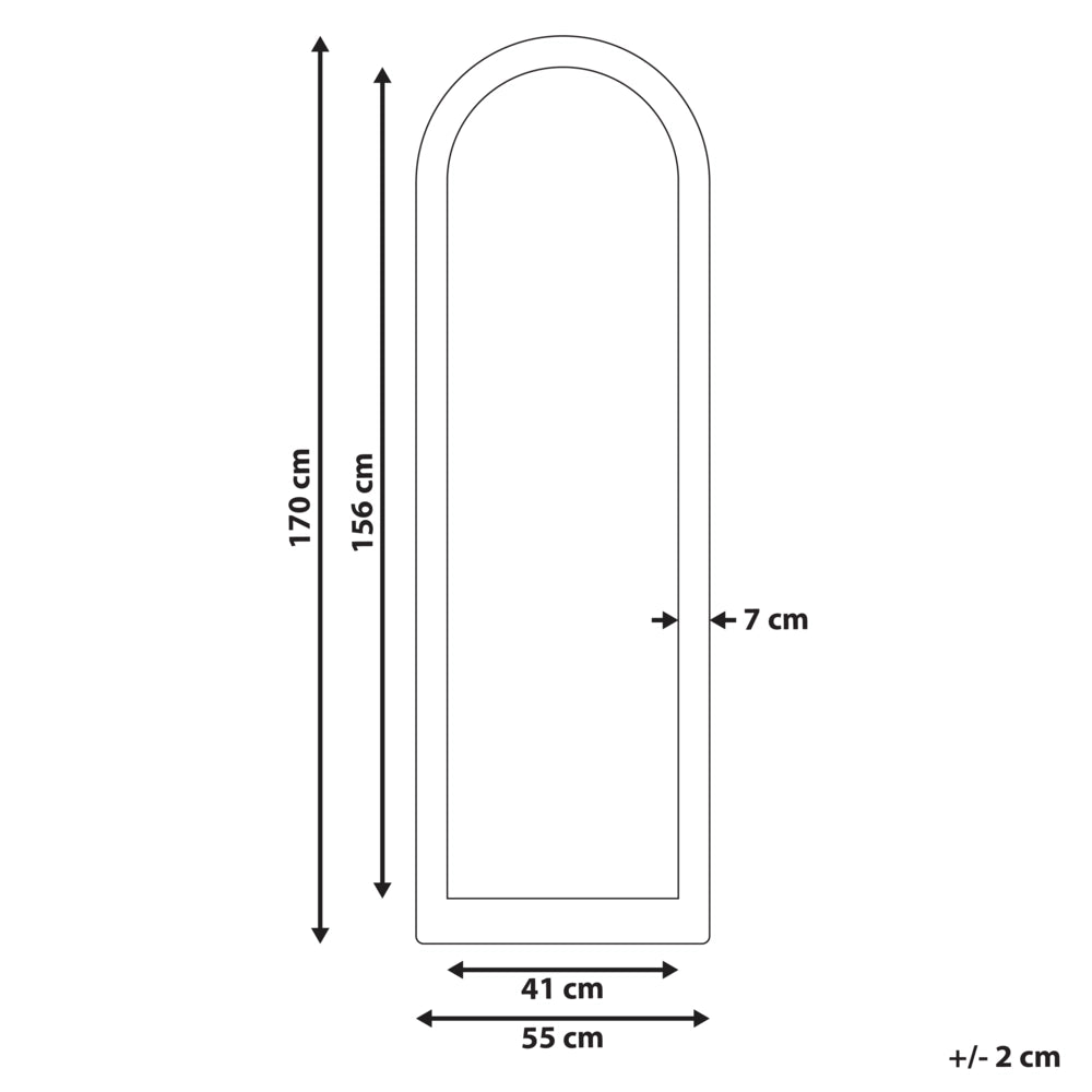 Specchio da parete a figura intera Cornice in legno marrone chiaro Specchio ad arco grande e alto da appendere Camera da letto